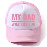 My dads Will Kills You Funny Hat for Womens Fashion Washed Distressed Baseball Light Grey