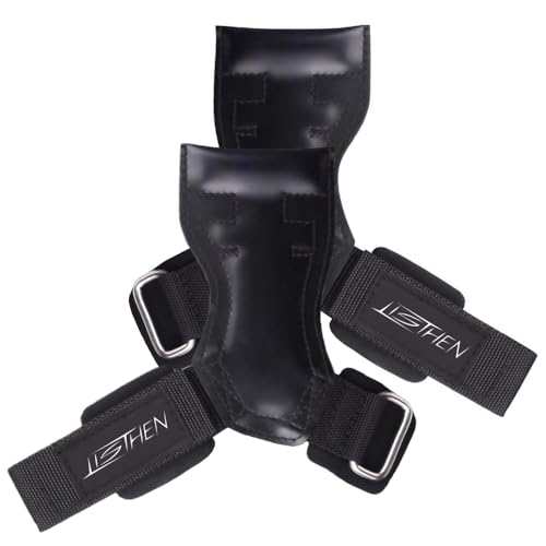 LISTHEN Straps da Palestra per Polsi, Gripps con Ganci per Sollevamento Pesi e Stacco da Terra, Fascette Paracalli ideali per Weightlifting e Bodybuilding, Lacci per Stacchi (Stile Versa)