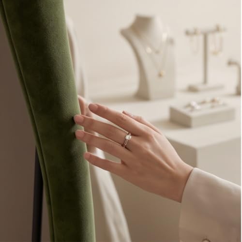 Image of The Artment Fluid Reflection Unbreakable Full-Length Asymmetrical Shape Mirror with Plush Green Velvet Frame, Floor-Standing or wall-Leaning Design for Bedroom, Dressing Area & Home (170 X 70 CM)