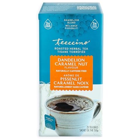 Teeccino Dandelion Caramel Nut Herbal Tea Cover