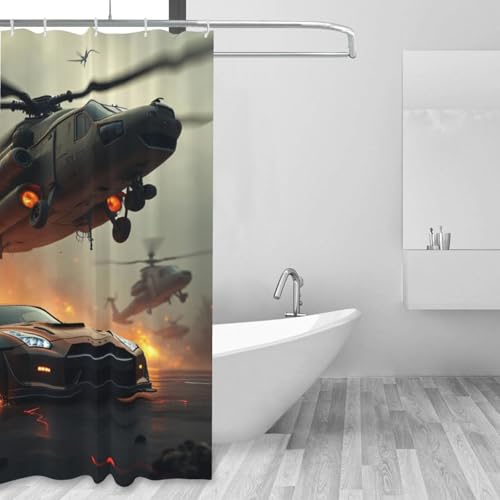 Rideau de douche imperméable et lavable en machine imprimé