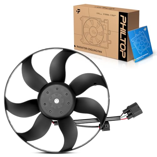 PHILTOP Engine Cooling Radiator Fan Assembly Compatible with Volkswagen & Audi Jetta, Passat, Golf, Limited, Beetle, CC, Eos, GTI, A3, A3 Quattro, TT Quattro Electric Radiator Fan Kit SK351039191 by PHILTOP - Used condition - US$41.07