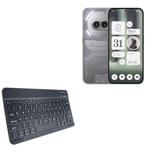 BoxWave Keyboard Compatible with Nothing Phone (3a) Pro - SlimKeys Bluetooth Keyboard, Portable Thin with Chiclet-Style Keys - Jet Black