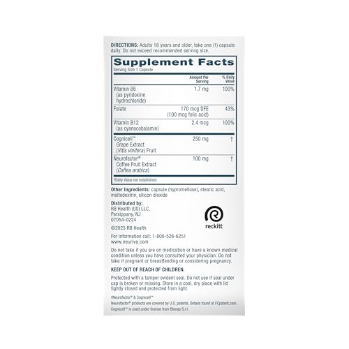 NEURIVA Memory 3D Brain Supplement - 50 Count Capsules | Brain Supplements for Memory and Focus, Vitamin B12, Vitamin B6, Folate, Neurofactor, Cognicell, Decaffeinated Nootropic - image 9