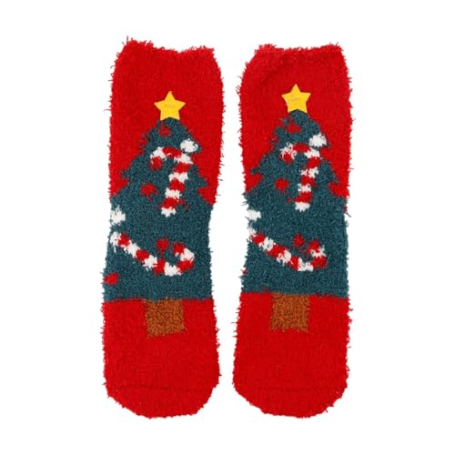 Fuzzy Socks for Women Cozy Warm Fleece Sleeping Cute Slipper Sock Snowman Cute Fluffy Non Slip Bottom Socks Light Purple