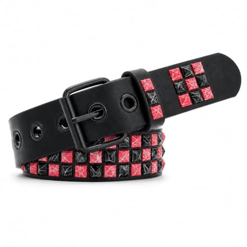 Image of Studded Belt, Metal Punk Rock Rivet Belt with Bright Pyramid Studded for Women Men