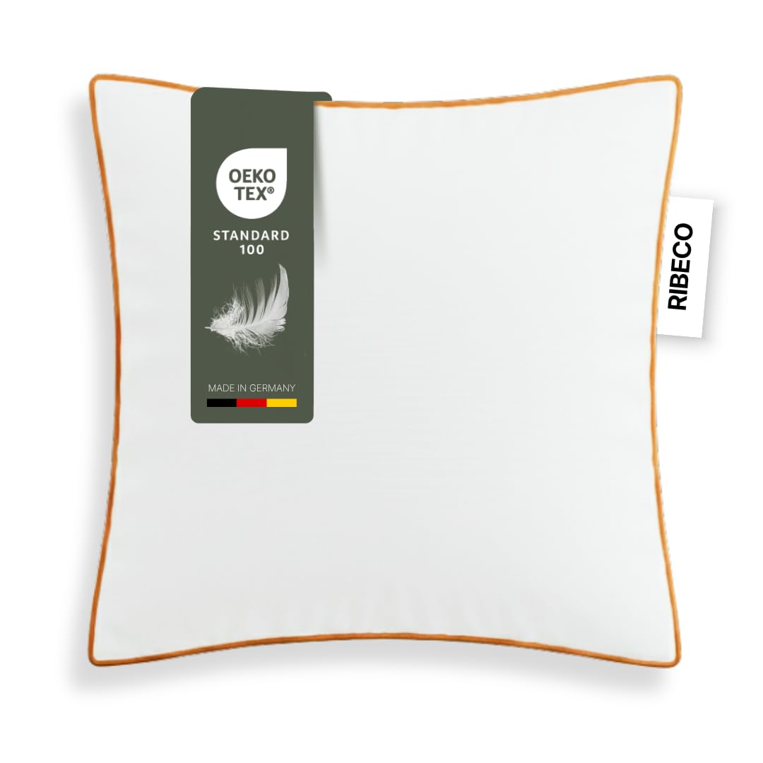 Federkissen Ella, Kopfkissen 80 x 80 cm weiß mit optimaler Stützkraft für den Kopf- und Nackenbereich, hergestellt aus Federn & Daunen, Made in Germany