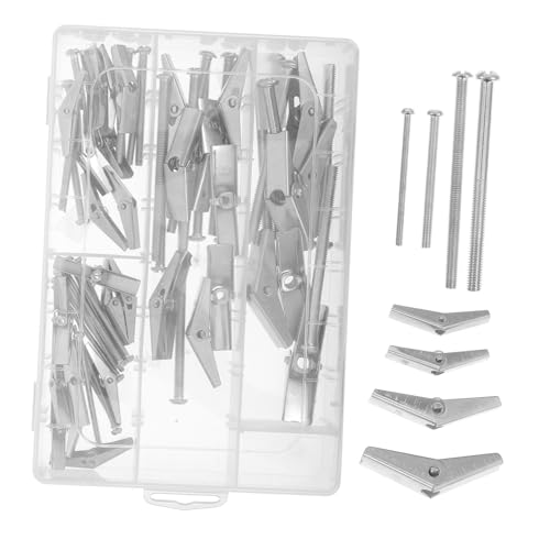 FUNOMOCYA 32pcs Assorted Toggle Bolts Kit Metal Drywall Anchors Sheet Rock Screws for Secure Hanging