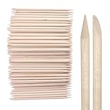 JOVANA 50 pcs Wood Stick Nail Art Orange Cuticle Pusher Remover