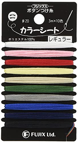 Fil bouton de feuille Fujix 10 couleurs x 3m régulier pour couture