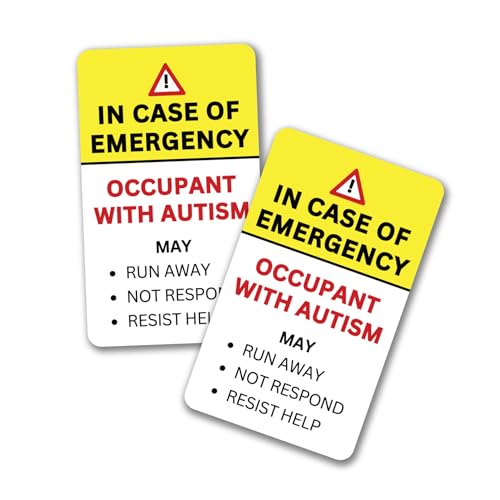 Autocollant occupant autiste alerte premiers secours fenêtre et voiture
