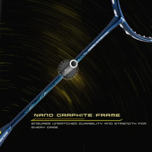 Image of Hundred Nano Neo 7000 (5U) Unstrung Badminton Racket with Full Cover | 79 Grams | Maximum Tension ≤32 lbs (Ocean /Black)