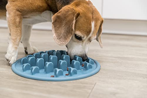 TRIXIE Slow Feeding Anti Schling Matte Pillars, TPE, Ø 35 cm, Blau - 25038
