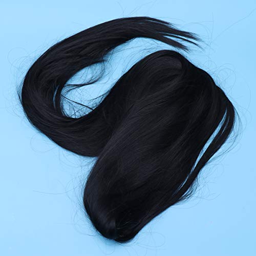 Lurrose 80cm metade reta perucas sintéticas longas perucas de cabelo humano aplique acessório de bel