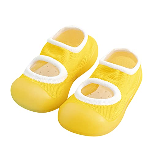 Zapatillas Deportivas Niños Originales Niños pequeños, bebés recién Nacidos, niños y niñas, Zapatos para Primeros Pasos, Bonitos Calcetines Suaves Antideslizantes Resistentes al (Yellow, 20 Infant)