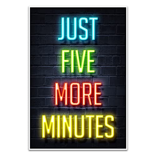 Video Games Posters Gamer Canvas Wall Art Print Room Wall Decoration Gift, Gaming Posters, Posters Teen Boys Room, Game Room Posters, 12x18in, Unframed - Just Five More Minutes Boys Wall Art