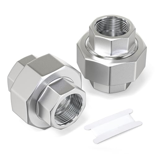 ERGAOBOY 2 pièce Raccord femelle en acier inoxydable 304 1/2 BSP, raccord union, adaptateur fileté pour eau/huile/gaz
