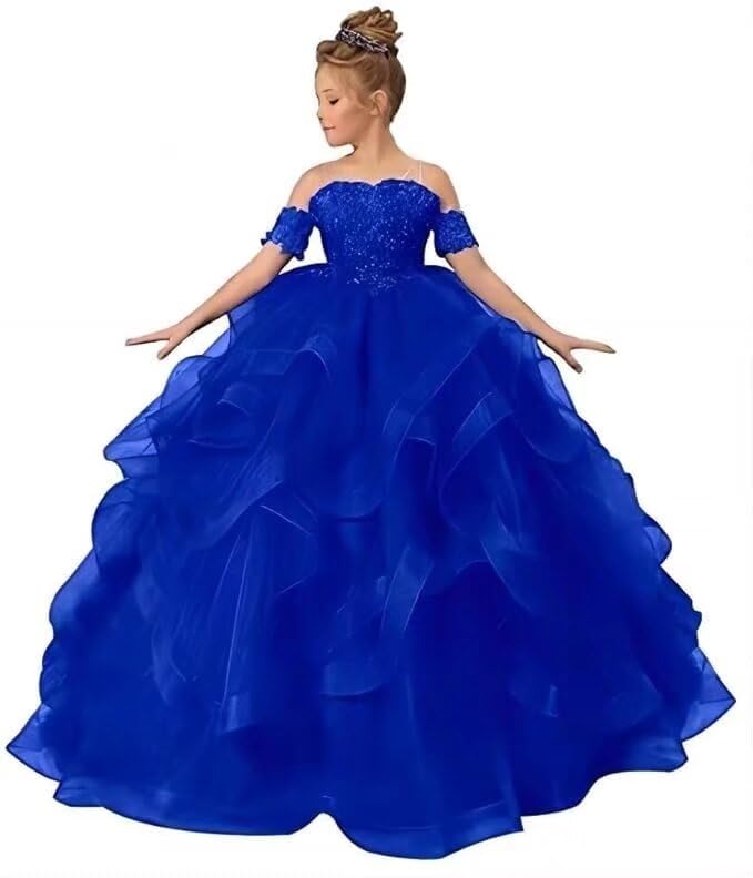 Flower Girl Dresses for Wedding Layered Tulle First Communion Dress for Girls Pageant Dress Princess Ball Gown