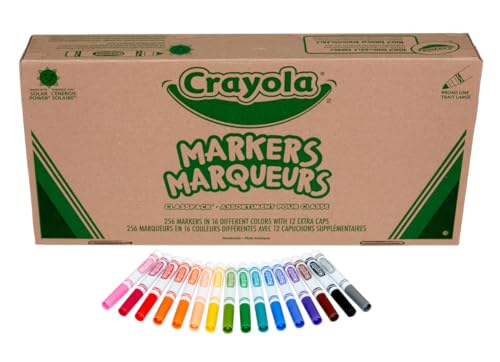 Crayola Broad Line Markers Classpack (256 Ct), Bulk School Supplies For Teachers, Kids Markers For School, Classroom Supplies