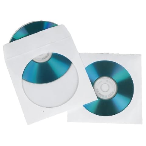Hama CD/DVD Pack of 50 Paper Protective Storage Sleeves - White, 51173 Cover