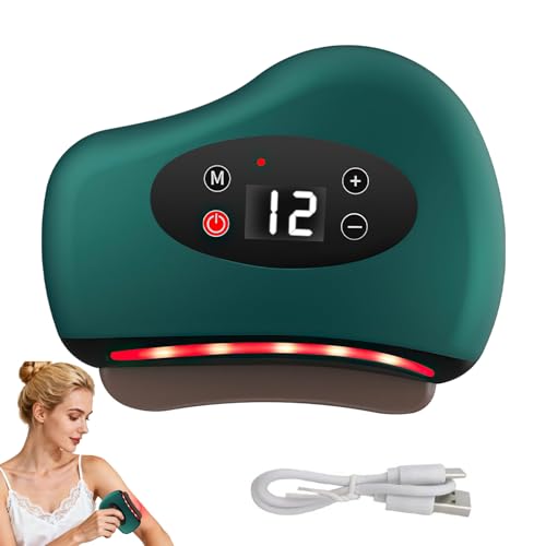 12 livelli di vibrazione per fascite plantare, raschietto USB per piedi, massaggiatore per pediluvio, strumento Gua Sha per il corpo con luce rossa riscaldata, per la cura muscolare di tutto il corpo