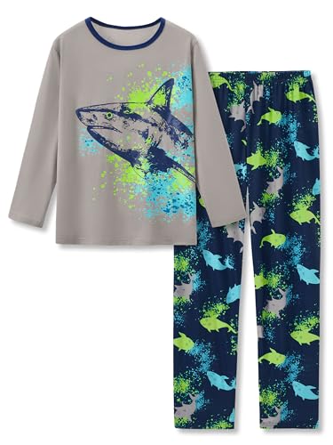 Image of Tebbis Boys Comfy Trendy Print Long Sleeve & Pants Pajama Set Sizes 6-18