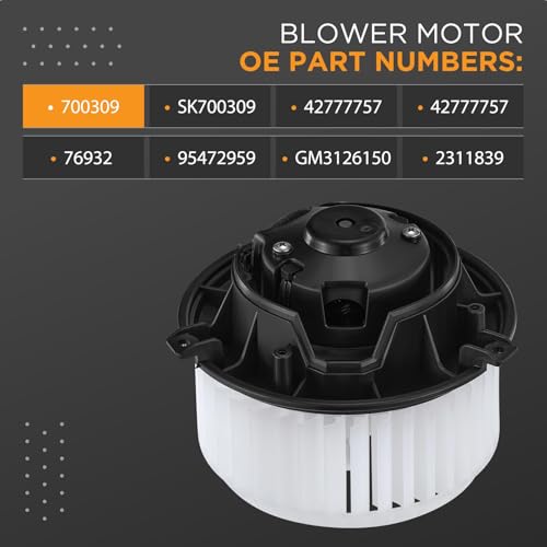 Image of HVAC Blower Motor 700309 Compatible with Chevy Sonic 12-20, TRAX 13-22, Compatible with Buick Encore 17-22, Heater Blower for 76932 AC Fan, 95472959 GM3126150 A /C Blower Motor Assembly