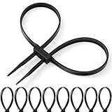 Wonderjune 30 Pcs Zip Tie Handcuff 35.4 Inches Heavy Duty Strong 250 Lbs Nylon Cuffs Disposable Plastic Cable Tie (Black)