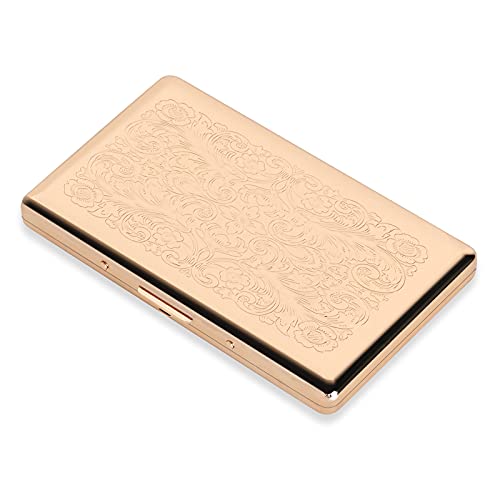 Slim Cigarette Case for Women and Men , Only for The Most Slender Cigarettes ,Holds 20pcs Slim Cigarettes for 100's Cigarette (Slim Gold)
