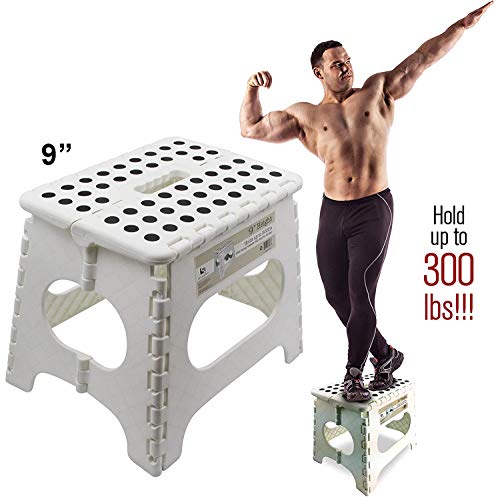 Spranster 9" Folding Step Stool (White)