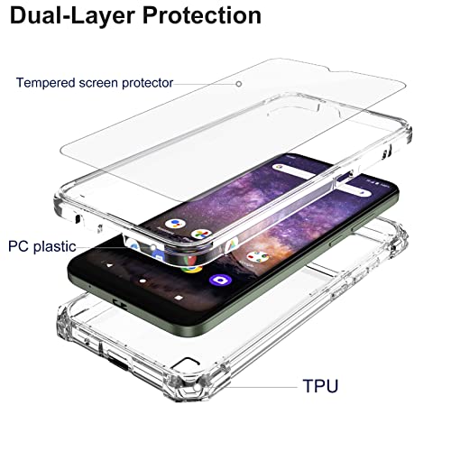 Ailiber For Wiko Voix Phone Case, Wiko Voix U616At Case With Screen Protector, 2 Layer Structure Protection, Shock-Absorbing Corners Tpu Bumper, Heavy Duty Rugged Protective Cover For Wiko Voix-Clear #TOP2