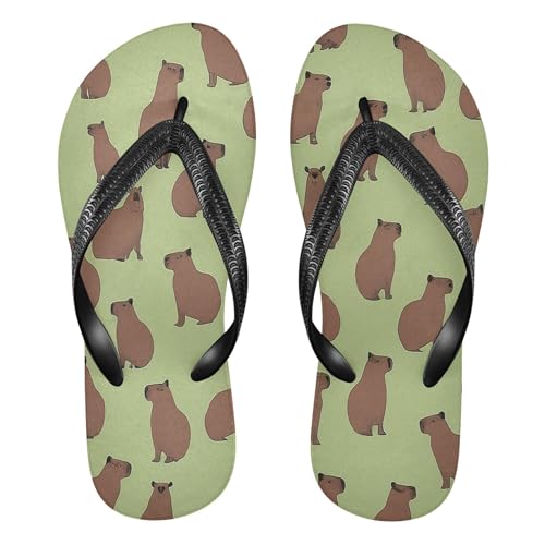 Burbuja Cute Capybara Flip Flops for Women Men, Soft Thong Sandals Rubber Slippers for Pool Beach Essentials