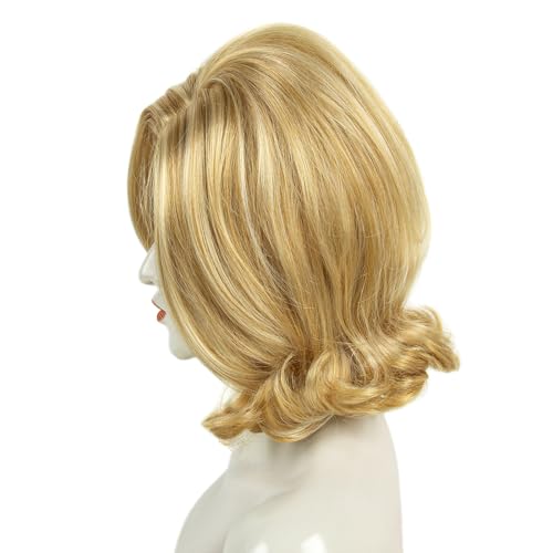 Image of H&Bwig 60s Retro Beehive Wigs for Women 70s Classic Style Cosplay Wig (Honey Blonde)