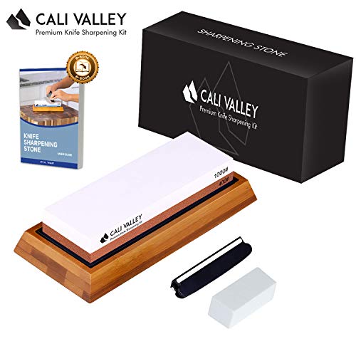 Cali Valley Whetstone 400 1000 - Premium Professional Knife Sharpening Stone - Best