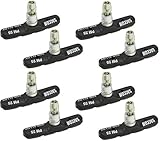 ✅ Schwarz Saccon Bremsschuhe  4 Paar (8 Stück)  Modell PM25  für V-Brake  mit Bolzen, symmetrischem Gewinde und Befestigungsmaterial  70mm  in Schwarz