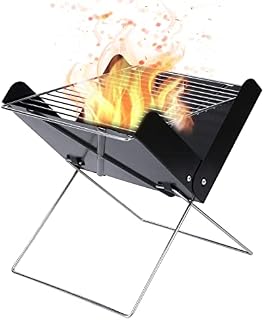 Mini Portable Fire Pit, Foldable BBQ Charcoal Hibachi Grill, for Car Traveling, Backpacking and Festival Picnic