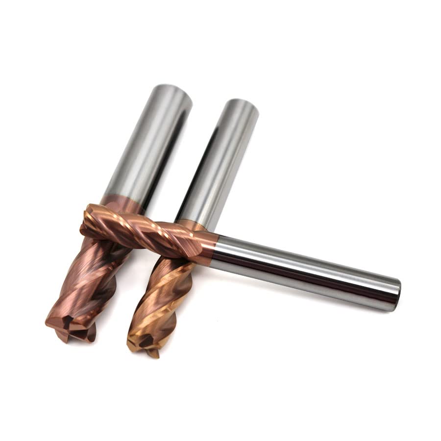 HRC55 Round Nose Milling Cutter Carbide 4 Flute CNC Metal Lathe Machining Tools Straight Shank 6mm Tungsten Steel Alloy End Mill - (Dimensions: 4F D6xD6x100L)