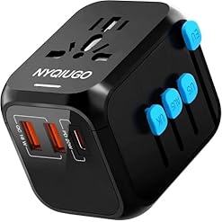 Worldwide Universal Travel Adapter with PD20W 2 USB 1 USB C and 1 AC Plug International Plug Adapter for Germany USA England