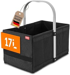 achilles kosz na zakupy praktyczny kosz do noszenia na zakupy składane pudełko na zakupy z aluminiowym uchwytem zajmujące niewiele miejsca pudełko do bagażnika (czarny)
