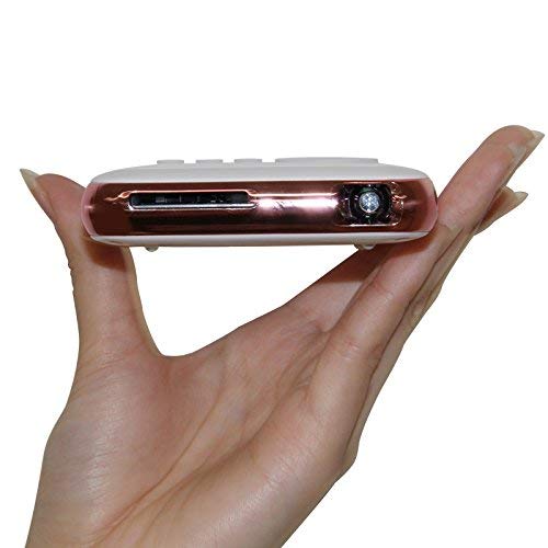 LED Mini Pocket Projector, Mobile DLP Home Theater Android Wi-Fi Smart Pico Projector with Digital 120" Max Display 100LM LED Lamp, Rechargeable, Free HDMI Cable, Tripod & 32GB (white rose)