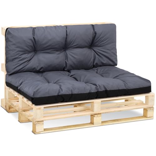 Amazinggirl Palettenkissen Outdoor Kissen Rückenkissen 40 x 120 cm - Auflagen für Paletten Europaletten Palettensofa und Palettenmöbel Palettenpolster Graphit