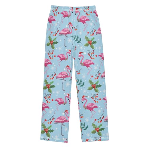Boys' Pants Christmas Xmas Flamingo Long Bottoms Jogger Pants Elastic Waist Trousers with Pockets S-XL