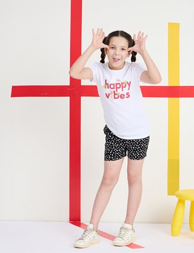 Image of Amazon Brand - Symbol Girls Regular Fit Printed Rayon Shorts | Elasticated Waistband | Age 2-14 Years