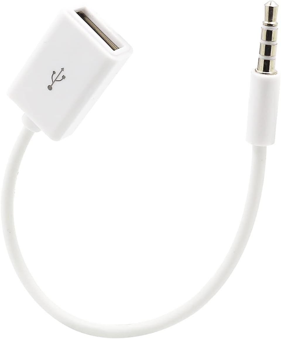 USB to 3.5mm Adapter Male to USB 2.0 Female Cable Adapter Cord for Car