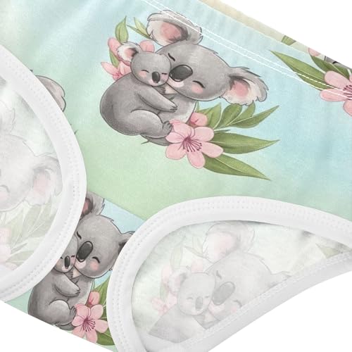 Cute Koalas Pastel Pink Floral Girls Underwear Toddlers 2t Cotton Cute Panties Girl Fancy Briefs Undies Kids4