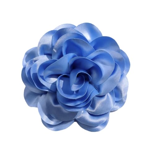 Image of Large Camellia Rose Flower Brooches Lapel Pins Dainty Satin Fabric Apparelpin Oversized Brooch Pin for Women Men Wedding Party Banquet Dress Dance Clothes Accessories