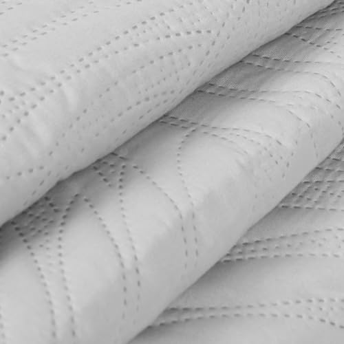 OHS Bed Throws King Size Leaf Pinsonic, Grey Quilted Throw Super King Size Bedspread for Sofas Chairs Couches Lightweight Blanket Super Soft Comfy, 200 x 240cm - Cosy Home Interiors OHS Bed Throws King Size Leaf Pinsonic, Grey Quilted Throw Super King Size Bedspread for Sofas Chairs Couches Lightweight Blanket Super Soft Comfy, 200 x 240cm - Image 5