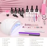 Maykawe Gel Nail Polish Set with 48W Nail Lamp Starter Kit, 6 Colors Nude Gray Pink Purple Gel Nail Polishes, Base Top Coat, Manicure Tools Accessories, Shellac Nail Art Kit for Beginners Home Salon - Image 2