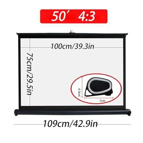 Pantalla portátil manual 50" 4:3 para proyector miniatura 7