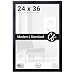 Craig Frames 1WB3BK 24 by 36-Inch Picture Frame, Smooth Wrap Finish, 1-Inch Wide, Black